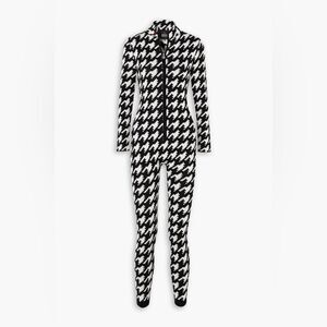 Perfect Moment Merino Wool Jumpsuit Baselayer Houndstooth White Black Medium NWT